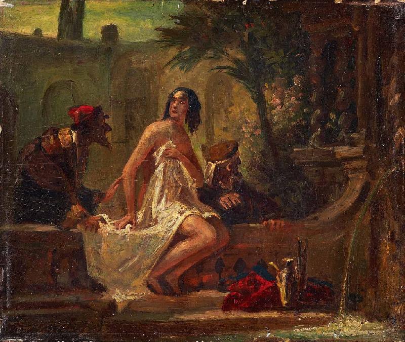 Carl Spitzweg Susanna im Bade oil painting picture